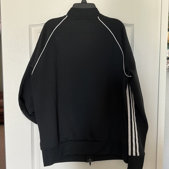 Adidas women’s Adicolor Classics track jacket. Black with white stripes. Size L - Picture 2 of 4